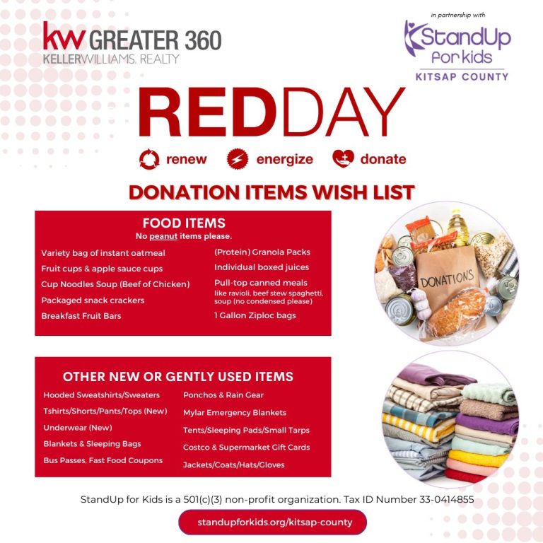 Red Day 2025 StandUp For Kids Donation Wish List