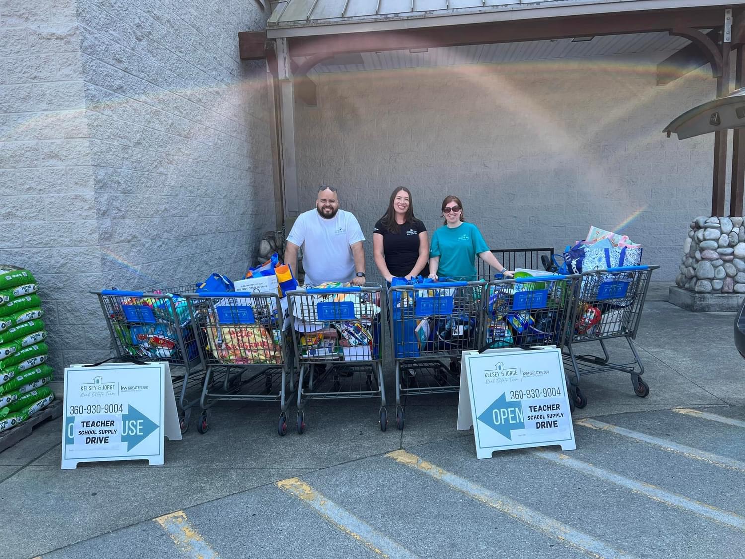 Kelsey & Jorge Team's School Supply Drive in front of Walmart