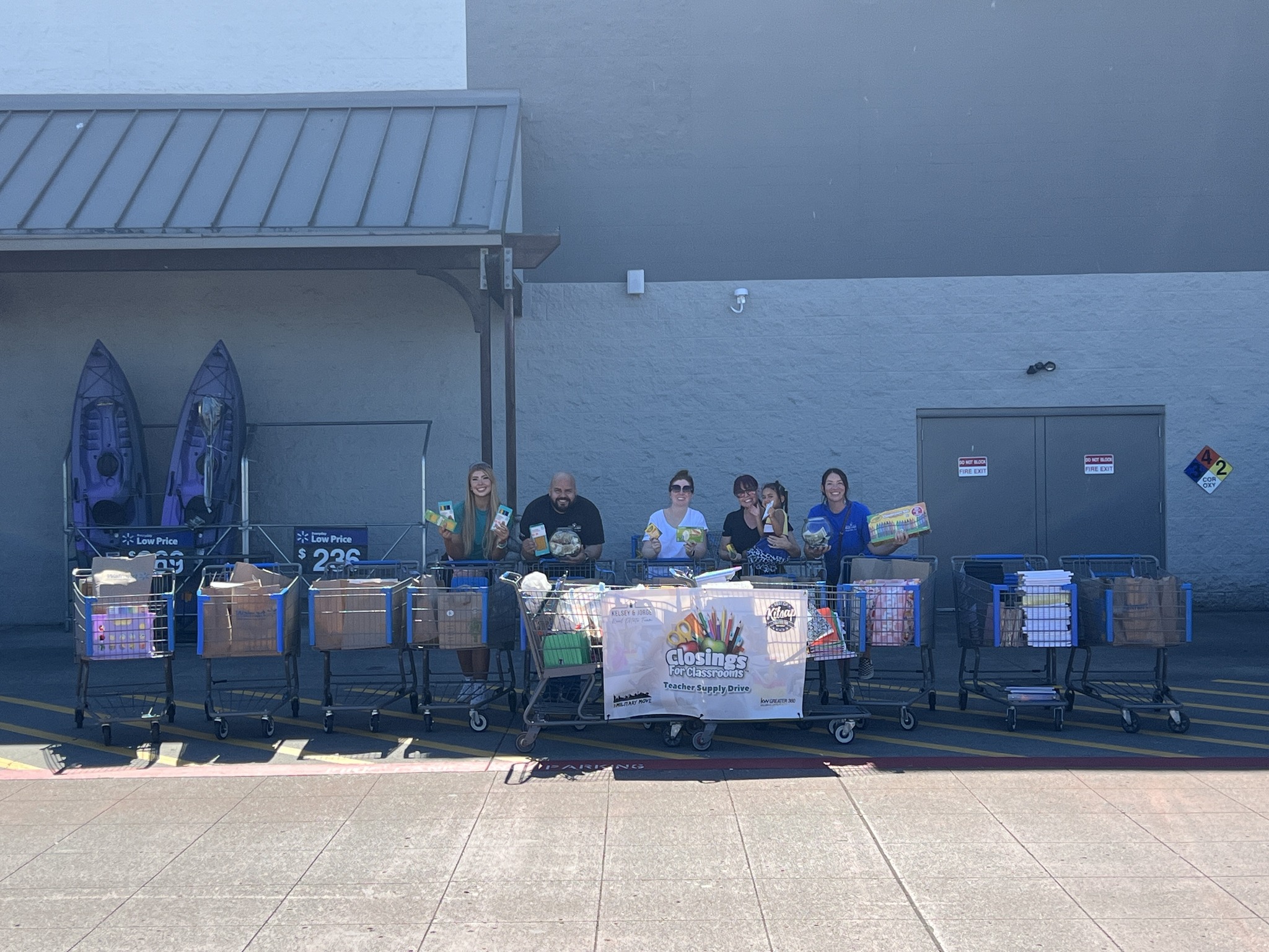 Kelsey & Jorge Team's School Supply Drive in front of Walmart